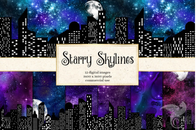 Starry Skylines Digital Paper