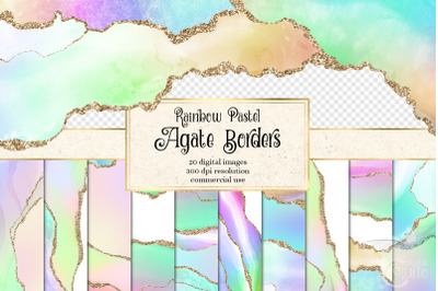 Rainbow Pastel Agate Borders