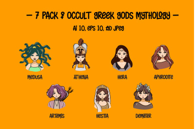 7 Pack Of Occult Greek Gods Mythology