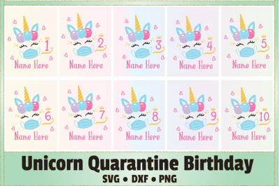 Unicorn Quarantine Birthday SVG Cut File