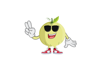 Cantaloupe Sunglasses Cool Fruit Cartoon Character Design Graphic