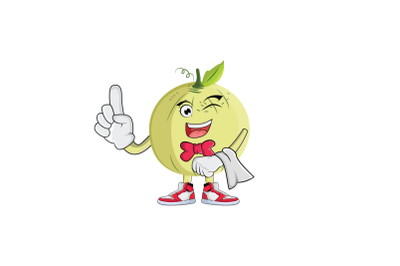 Cantaloupe Bartender Server Fruit Cartoon Character Design Graphic