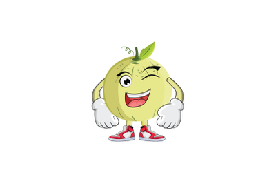 Cantaloupe Wink Smile Fruit Cartoon Character Design Graphic