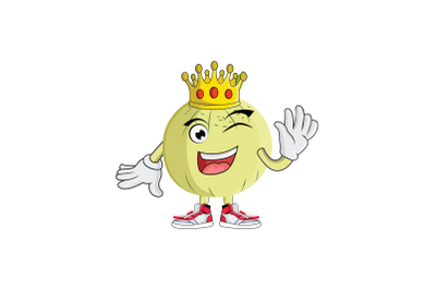 Cantaloupe Royalty Crown Fruit Cartoon Character Design Graphic