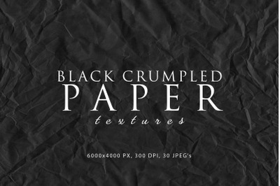 Black Crumpled Paper Textures