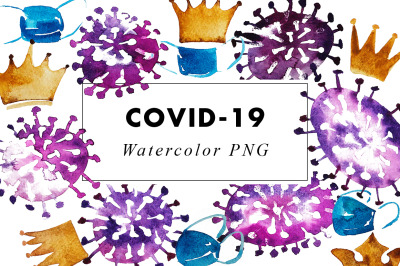 Watercolor Coronavirus Covid-19