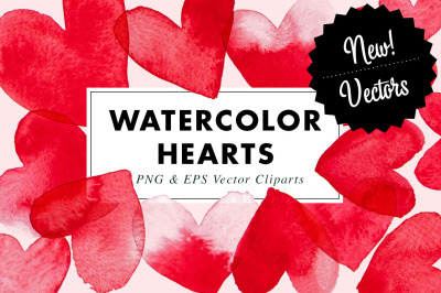 15 Watercolor Heart illustration EPS