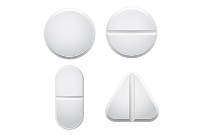 Medical pills. Vector illustration mockups of set