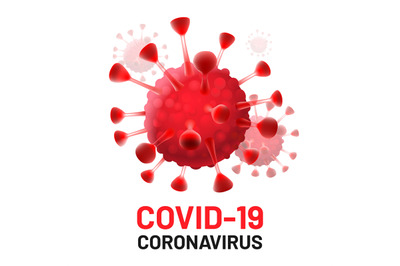 Covid-19 virus cells isolated. Coronavirus danger epidemic