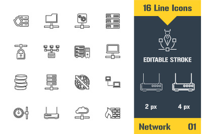 Network, Hosting Server Icons