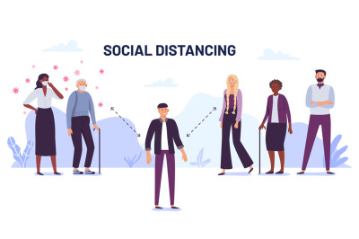 Social distancing. Preventing the spread of viruses