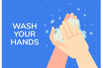 Wash your hands advice &2C; info banner design