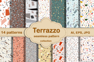 Terrazzo floor tile patterns set