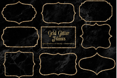 Gold Glitter Frames Clipart