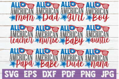 All American SVG Bundle | 4th Of July SVG Cut Files