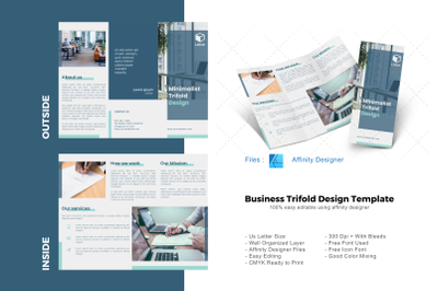 Minimalist trifold brochure template