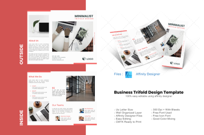 Minimal pro trifold brochure template