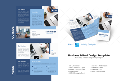 Company business trifold brochure template