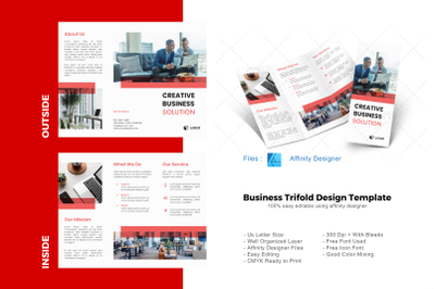 Creative business trifold brochure template