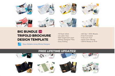 Updates! Big bundle 16 trifold brochure templates