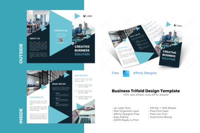 Creative business corporate trifold brochure template