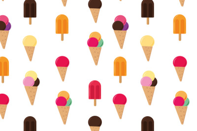 ice cream seamless pattern vector