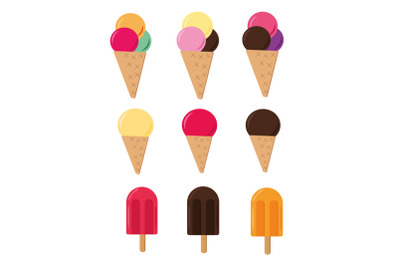 ice cream vector set