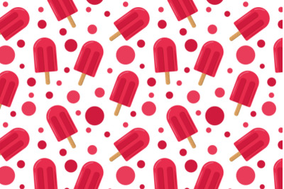 ice cream and circles seamless pattern vector