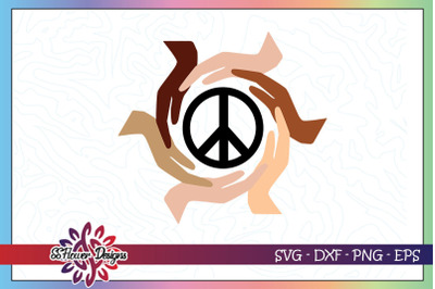 Peace america round hands equality svg