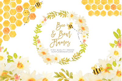 Honey Bee Clipart&2C; Bees Clip Art&2C; Bees Gold Planner Stickers Clipart