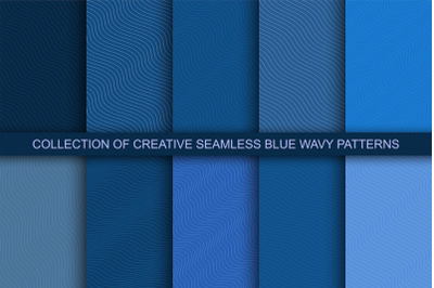 Blue seamless wavy patterns