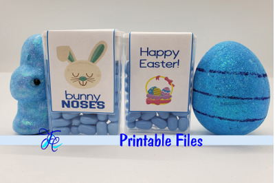 Bunny Noses Blue - Tic Tac Labels