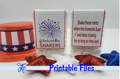 Firework Shakers Red - Tic Tac Labels