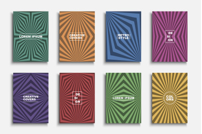Vintage colorful striped covers