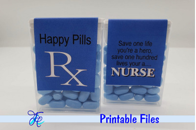 Happy Pills Rx Blue - Tic Tac Labels