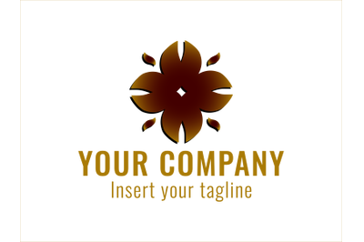 Logo Gold Motive Luxury Flower