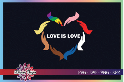 Love is love heart shape by hands svg