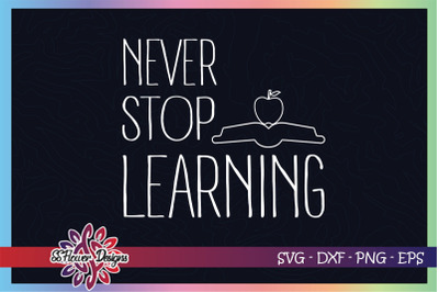 Never stop learning book apple Graphic