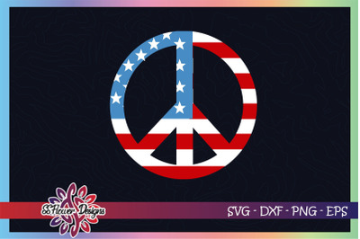 Peace sign american flag svg&2C;4th of july