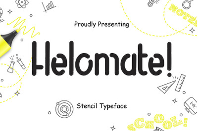 Helomate Stencil Typeface