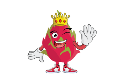 Dragon Fruit Royalty with Crown Cartoon Character Design