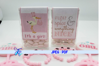It&amp;&23;039;s A Girl&21; - Stork Tic Tac Label
