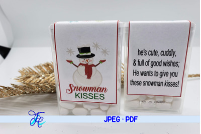 Snowman Kisses - Tic Tac Labels