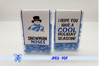 Snowman Noses Blue - Tic Tac Label