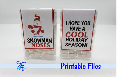 Snowman Noses Red - Tic Tac Label