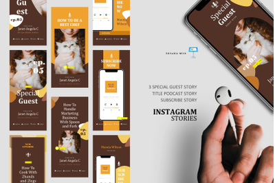 Bakery podcast instagram stories and posts keynote template