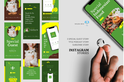 Vegan podcast instagram stories and posts keynote template