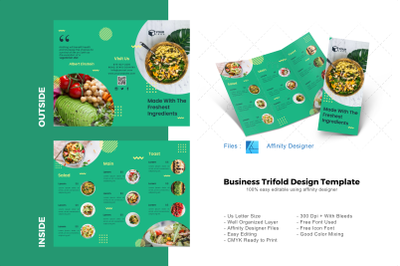 Vegan trifold brochure template