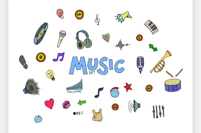 Colored Music doodles