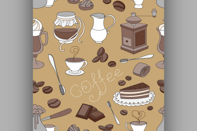 Doodle pattern coffee